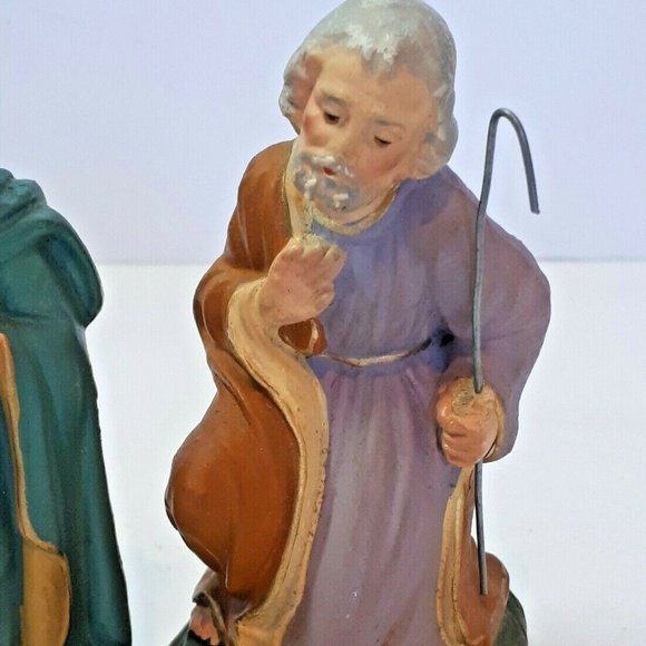 Vintage Fontanini Paper Mache Italy Nativity Set Joseph and Mary 4" High - Picture 3 of 8
